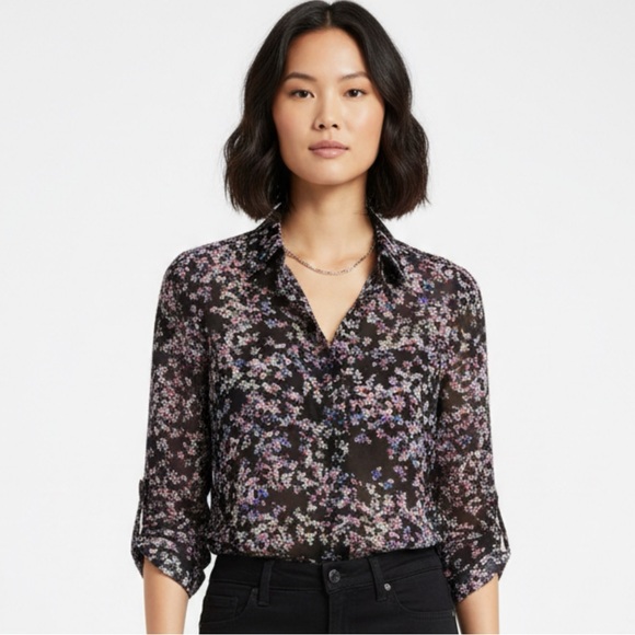 Express Tops - Express Black and Pink Blouse - Size small